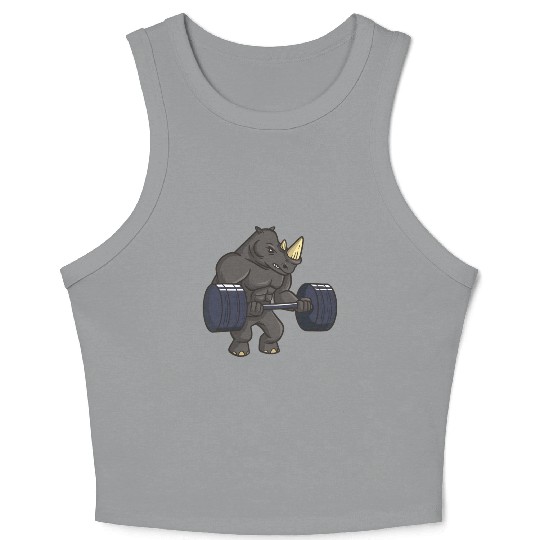 Rhinoceros Powerlifting Weightlifting Gym Rhino Lo Crop Tank Top