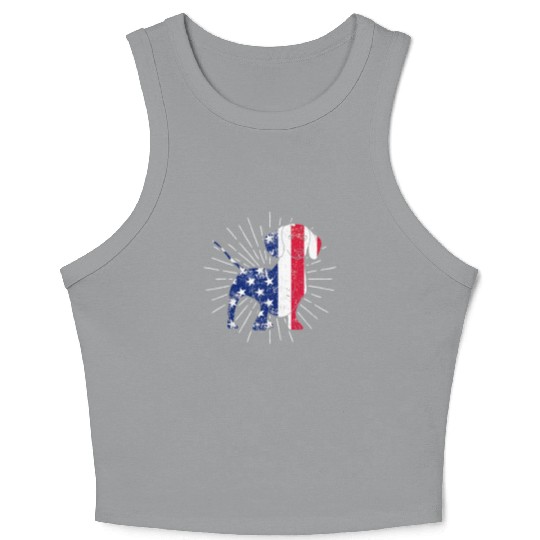 Dachshund 4th Of July US Flag Dog Lovers Patriotic Crop Tank Top