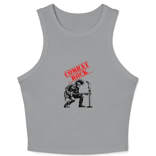 Funny combat rock punk soldier Crop Tank Top
