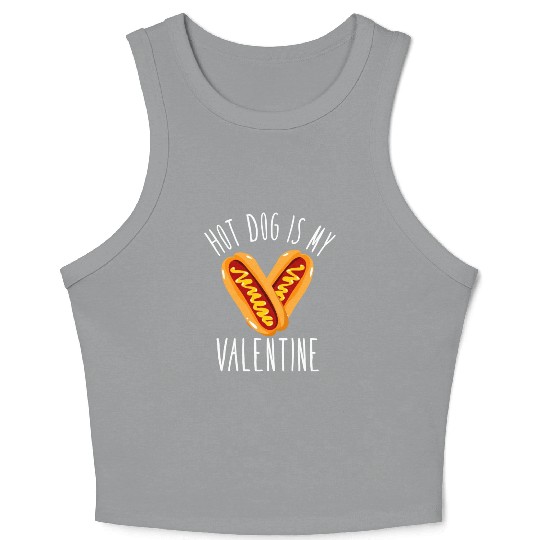 Hot Dog Adult Heart Valentines Day Crop Tank Top