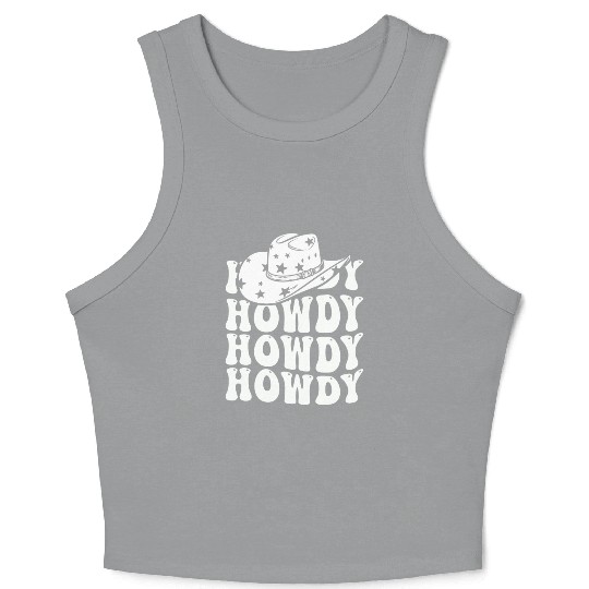 Western Country Texas Cowboy Hat Crop Tank Top