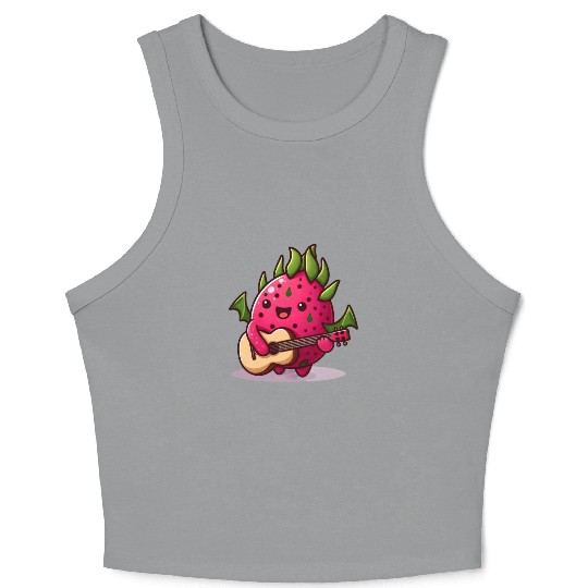 Dragon fruit plays guitar Crop Tank Top