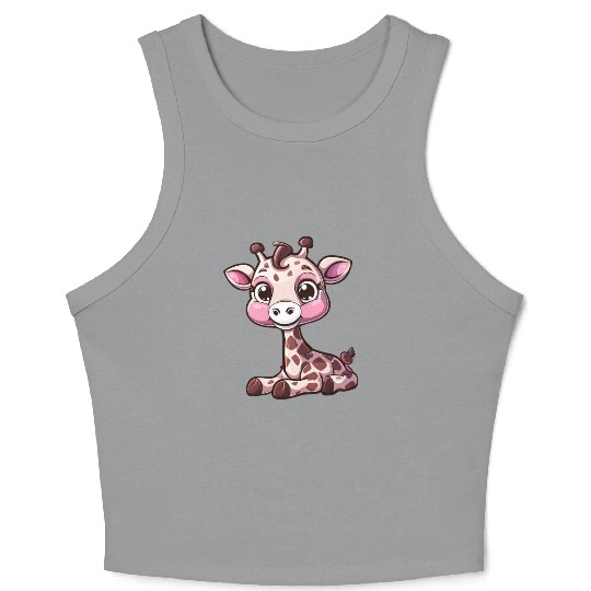 Adorable Baby Giraffe Character For You Crop Tank Top