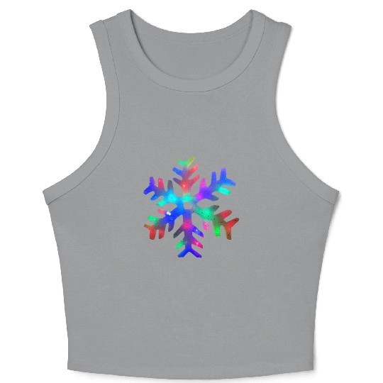 Colorful Rainbow Snowflake Crop Tank Top