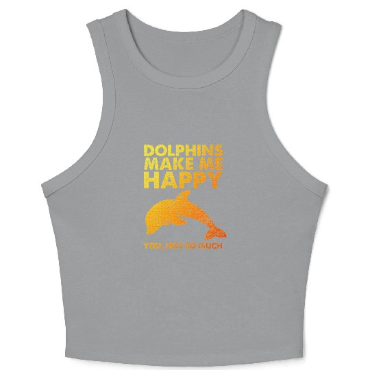 Dolphin Art For Men Women Kids Zoo Dolphin Lover Crop Tank Top