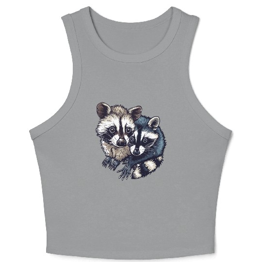 Opossum and raccoon Crop Tank Top