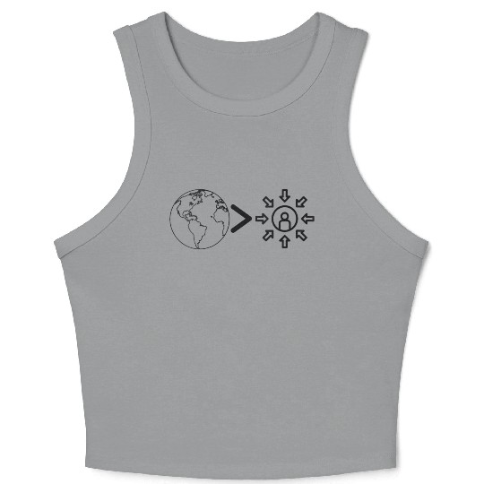 Womens Eco Ego V Neck Crop Tank Top