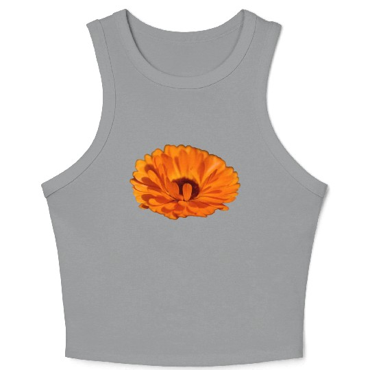orange flower marigold Crop Tank Top