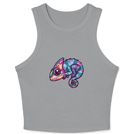 Colorful Chameleon Fantasy Creature Enchantment Crop Tank Top