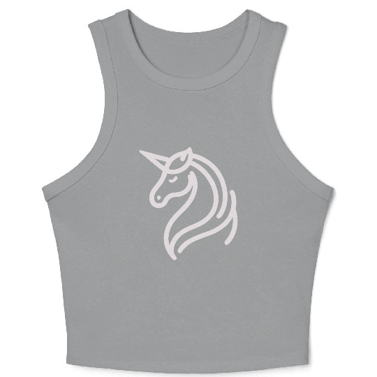 Minimalist Unicorn Symbol - light pink gray Crop Tank Top