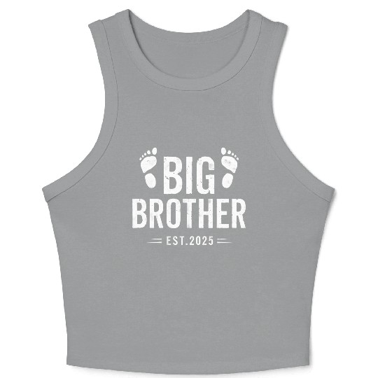 Promoted to Big Brother Est. 2025 Baby Announce Crop Tank Top