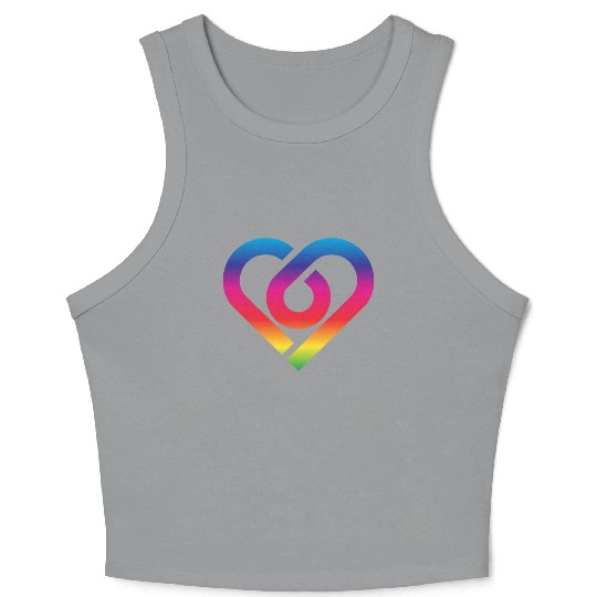 Rainbow Heart Homosexuality LGBT Love Crop Tank Top