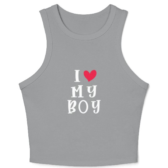 i love my boy cute Crop Tank Top
