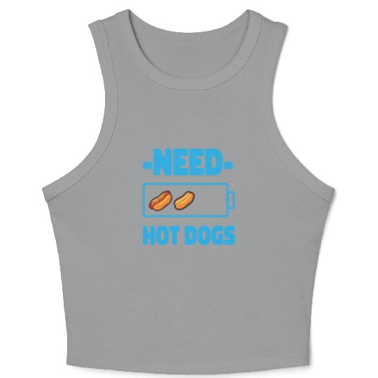 Hot Dog Adult Battery Need Hot Crop Tank Top