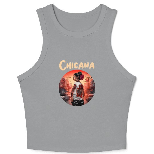 Chicana Lowrider Clothes Mexican American Crop Tank Top
