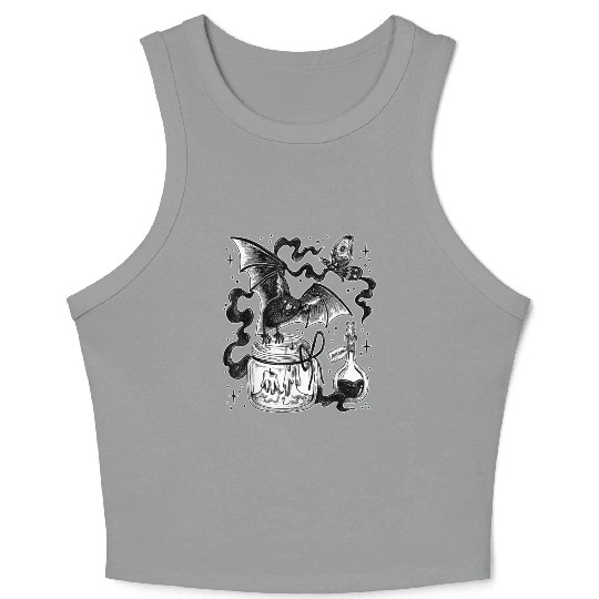 Gothic clothing aesthetic occult Crop Tank Top