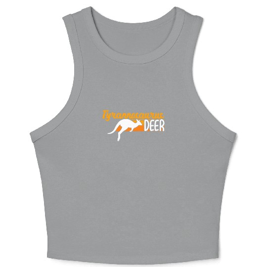 Funny Kangaroo Tyrannosaurus Deer Illustration for Crop Tank Top