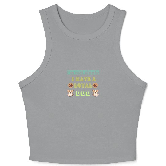 Womens I'm Not Single I have a Dog V-Neck Crop Tank Top.