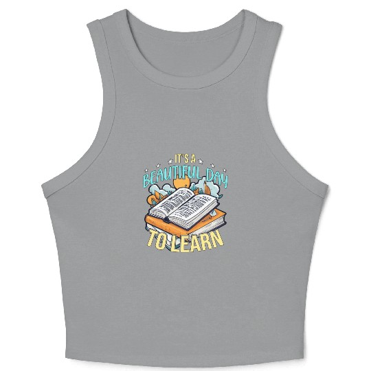 Literature Teacher It's A Beautiful Day To Reading Crop Tank Top