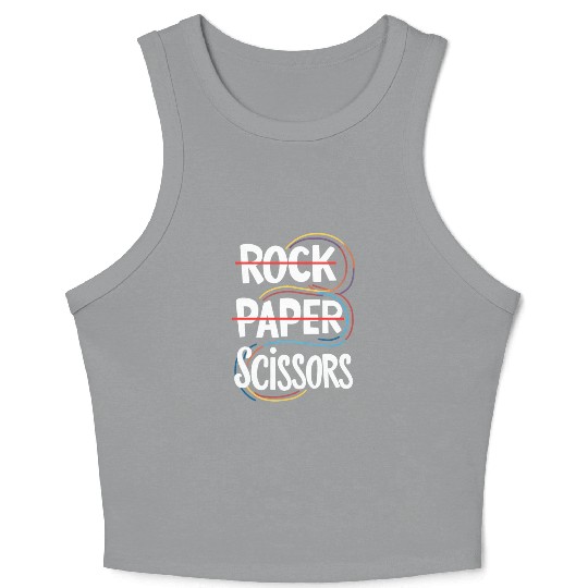Rock Paper Scissors Lesbian Funny Gay Pride LGBT Crop Tank Top
