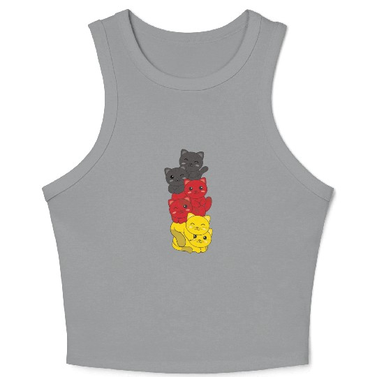German Flag Cat German Germany Cats Crop Tank Top