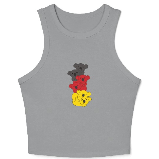 German Flag Koala German Germany Crop Tank Top