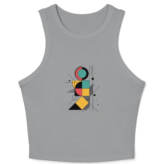 Abstract Geometric Balance Shapes Crop Tank Top