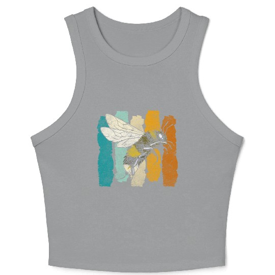 Honey Bee Nature Flowers Bees Crop Tank Top