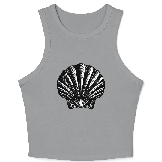 Scallop shell, symbolic of the Way of St. James Crop Tank Top