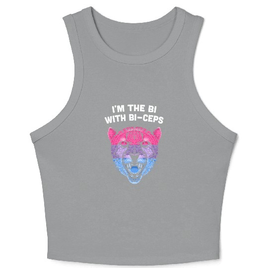 Im the Bi with Biceps Bisexual LGBTQ Bi Pride LGBT Crop Tank Top