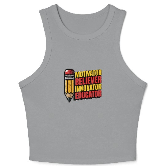 Literature Teacher Motivator Believer Bookworm Crop Tank Top
