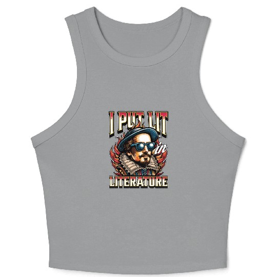 Literature Teacher I Put Lit In Literature Bookish Crop Tank Top