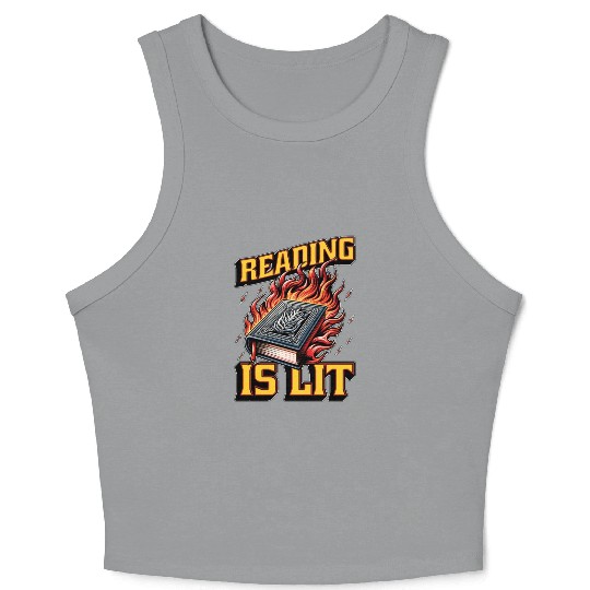 Literature Teacher Reading Is Lit Educator Bookish Crop Tank Top