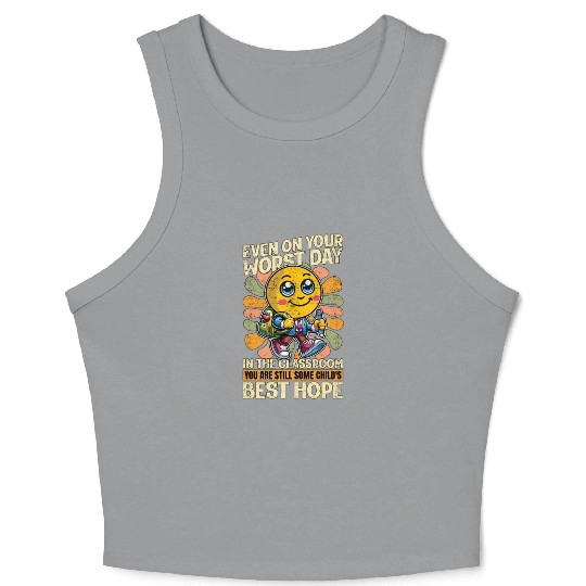 Literature Teacher Even On Your Worst Day Educator Crop Tank Top