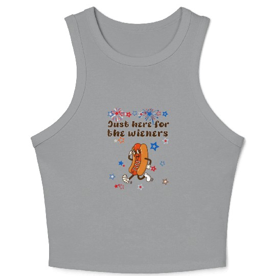 Just Here Wieners Funny Crop Tank Top