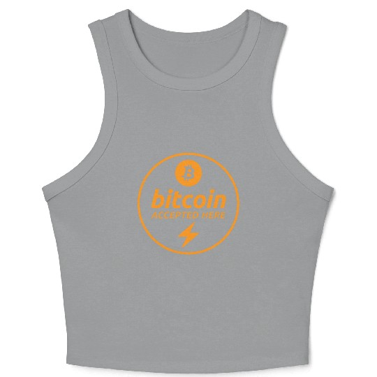 Bitcoin Accepted Here via Lightning Promo Crop Tank Top