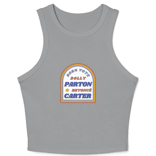 Vote Dolly Parton & Beyonce Carter 2024 Election Crop Tank Top