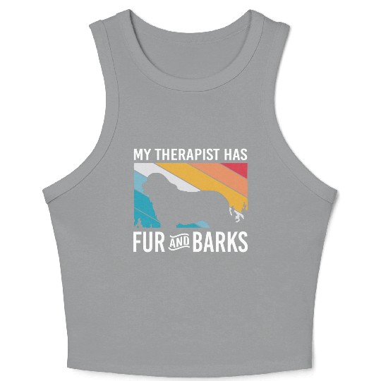 My Therapist Has Fur And Barks Retro Therapy Dog Crop Tank Top
