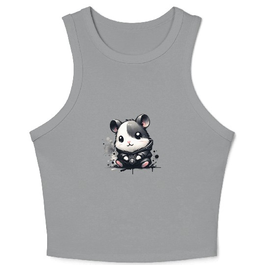 Charcoal Hip Hop Hamster Crop Tank Top
