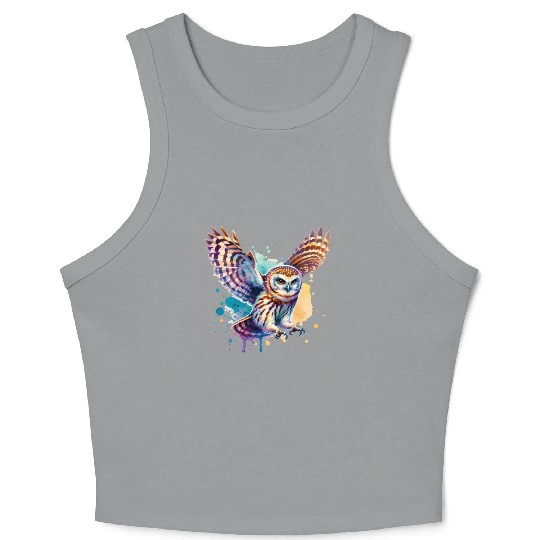 Barking Owl in Flight Crop Tank Top