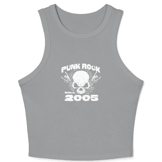 19th Birthday - Punk Rock Since 2005 Skull Rock Crop Tank Top