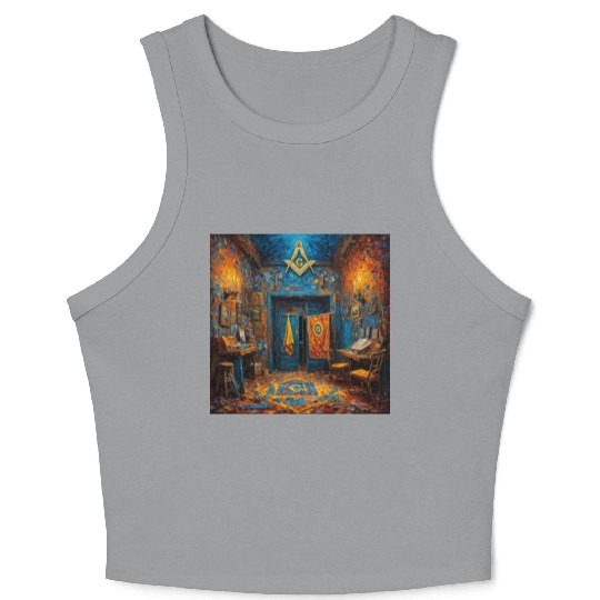 Masonic Painting Design Crop Tank Top