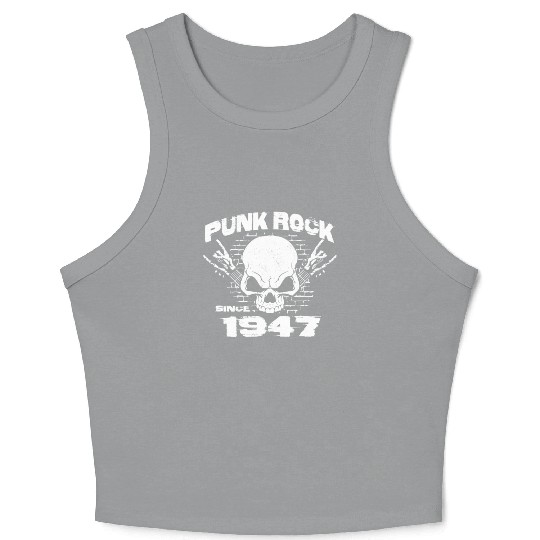 Punk Rock Since 1947 - Skull Rock Hands 77th Crop Tank Top