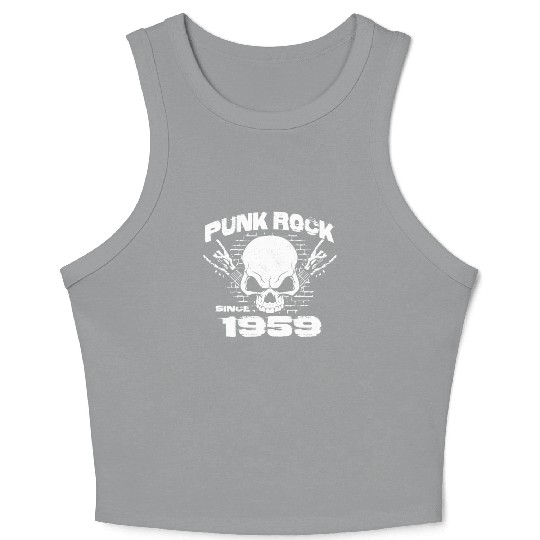 Punk Rock Since 1959 - Skull Rock Hands 65th Crop Tank Top