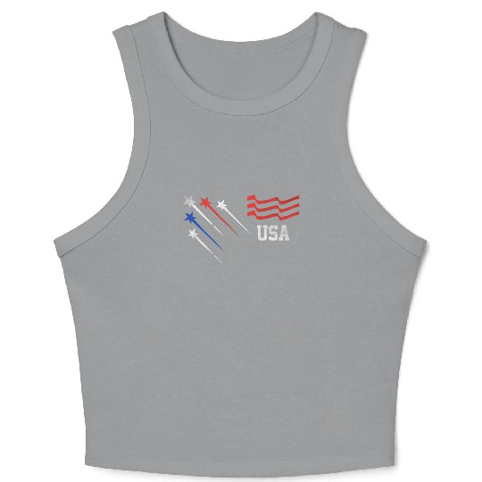 Patriotic 4th Of July USA Crop Tank Top