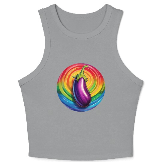LGBTQ Eggplant Crop Tank Top