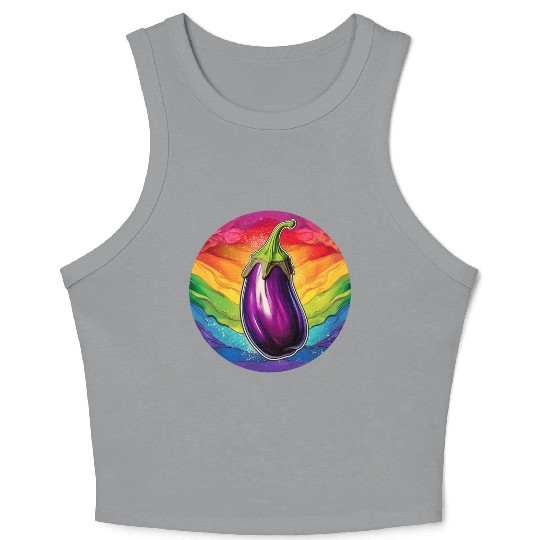 LGBTQ Eggplant Crop Tank Top