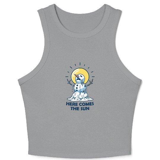 Here Comes The Sun Snowman Crop Tank Top