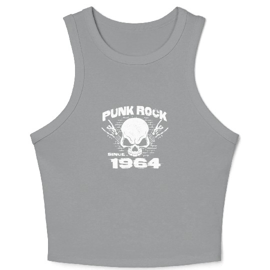 Punk Rock Since 1964 - Skull Rock Hands 60th Crop Tank Top