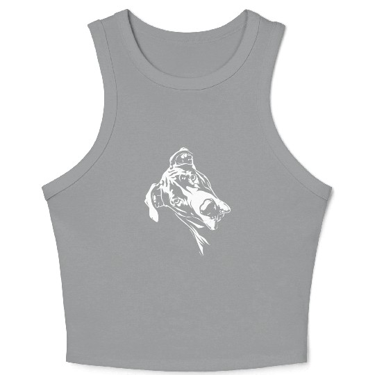 Great Dane Face Great Dane Line Art Head Gifts Crop Tank Top
